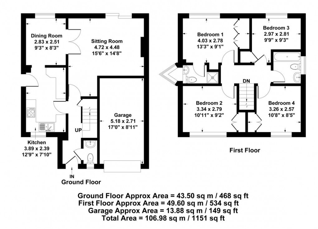 Floorplan for Barkus Close, Southam