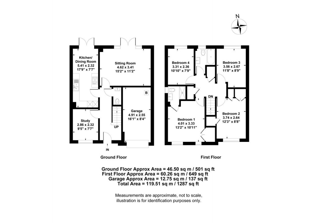 Floorplan for Flint Close, Southam