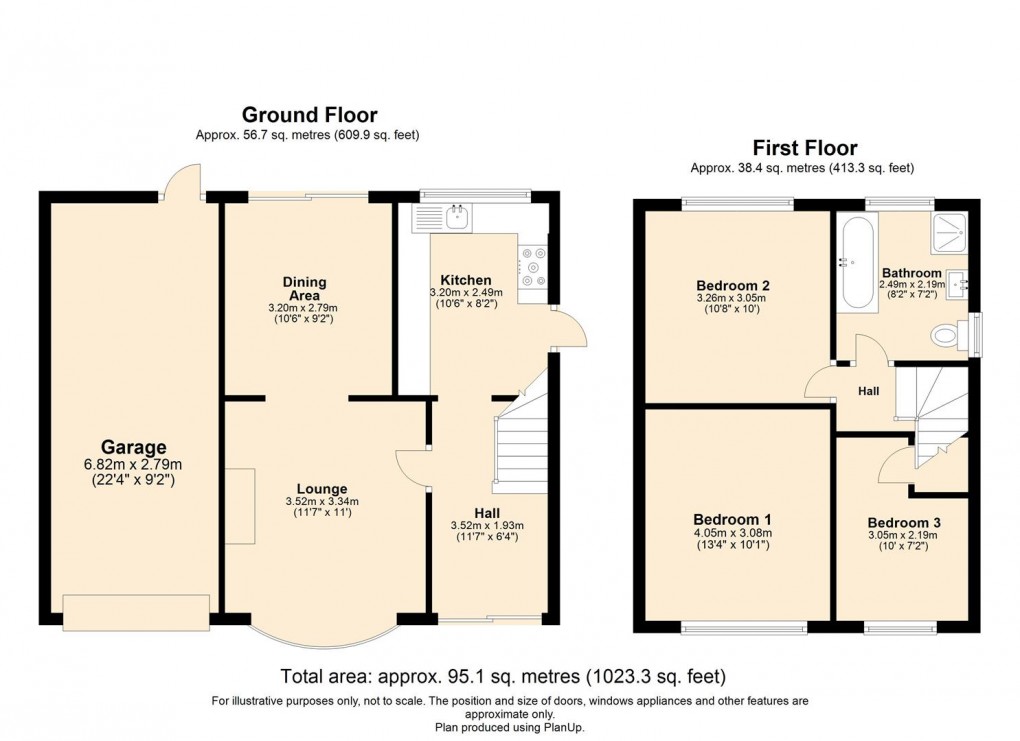 Floorplan for Beech Close, Southam