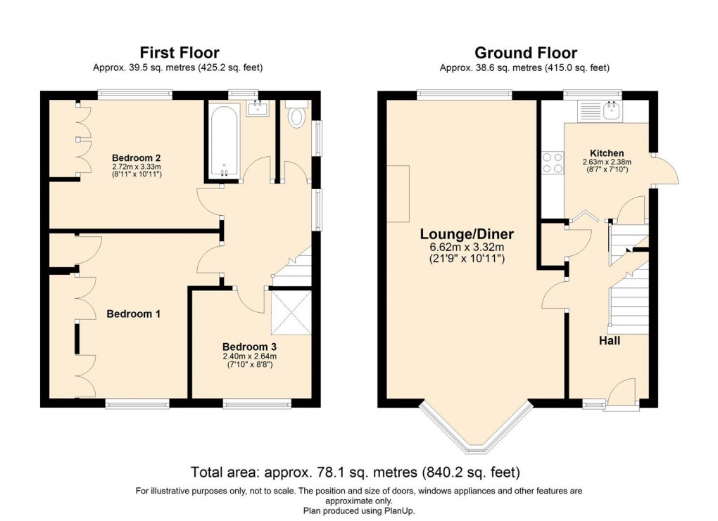 Floorplan for Mill Close, Southam