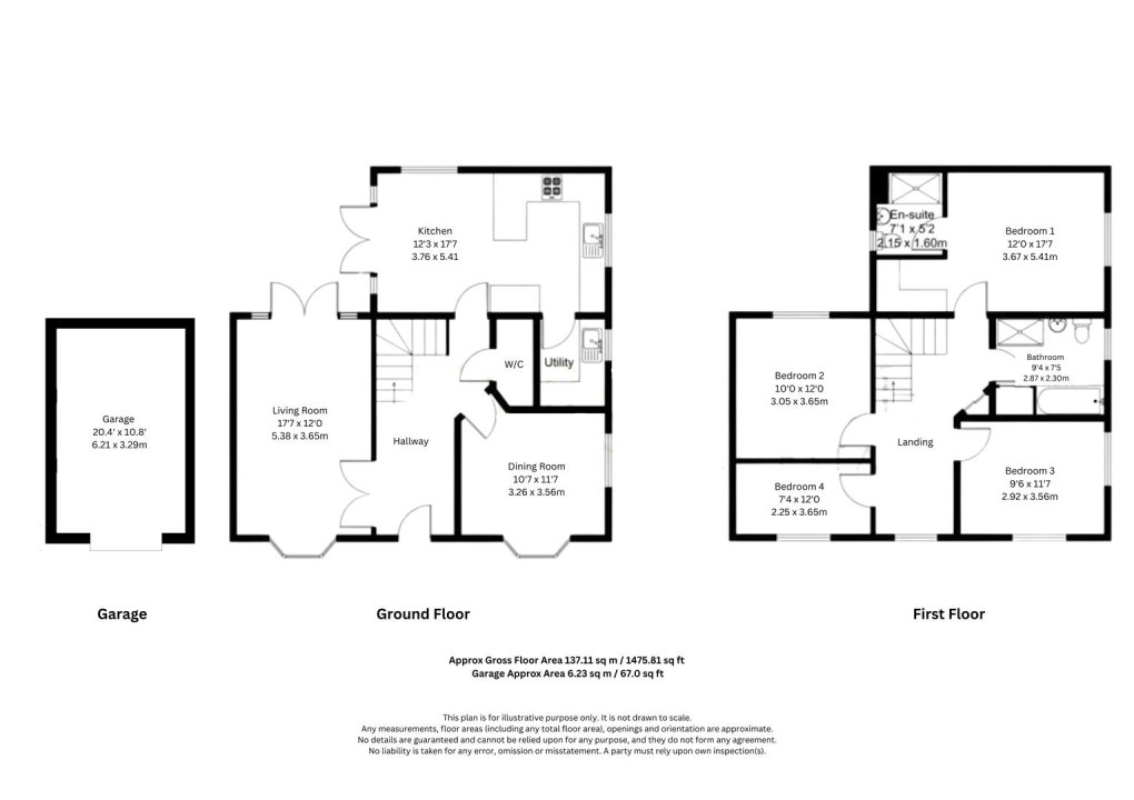 Floorplan for Nelson Way, Long Itchington, Southam