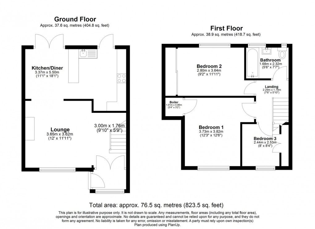 Floorplan for Mill Close, Southam