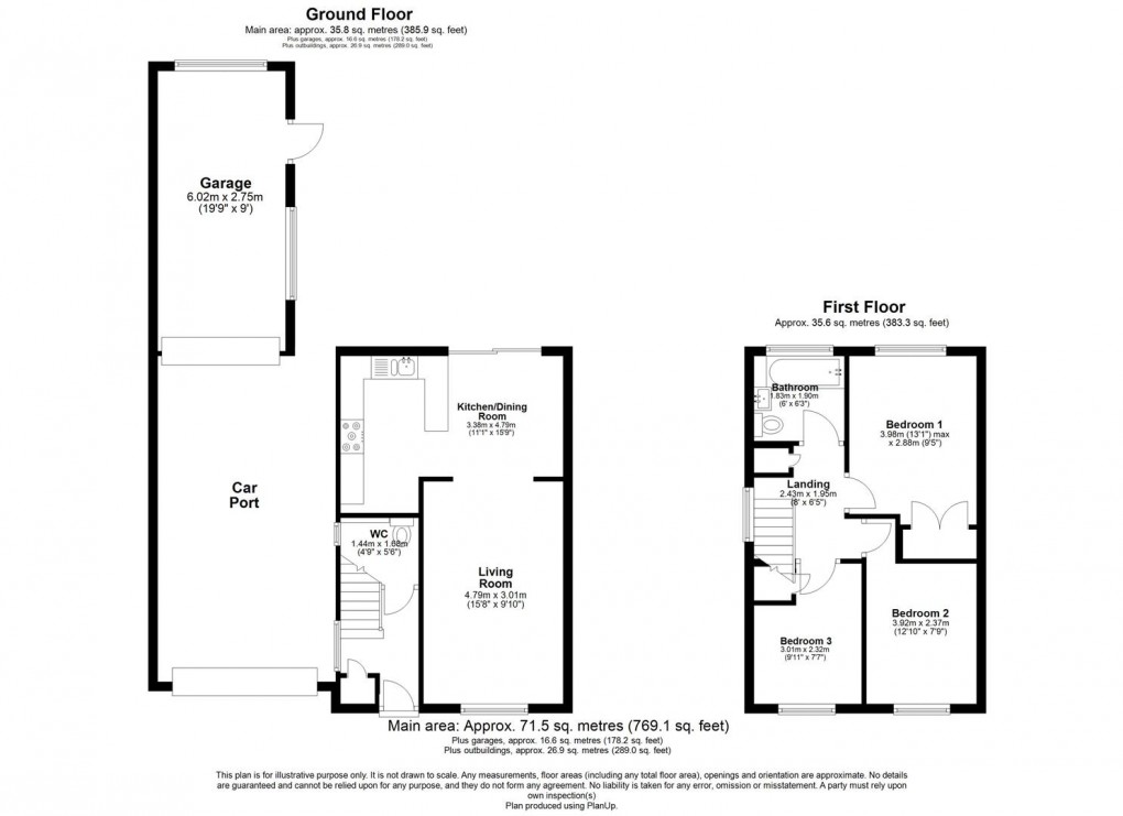 Floorplan for Cunningham Way, Bilton, Rugby, Warwickshire