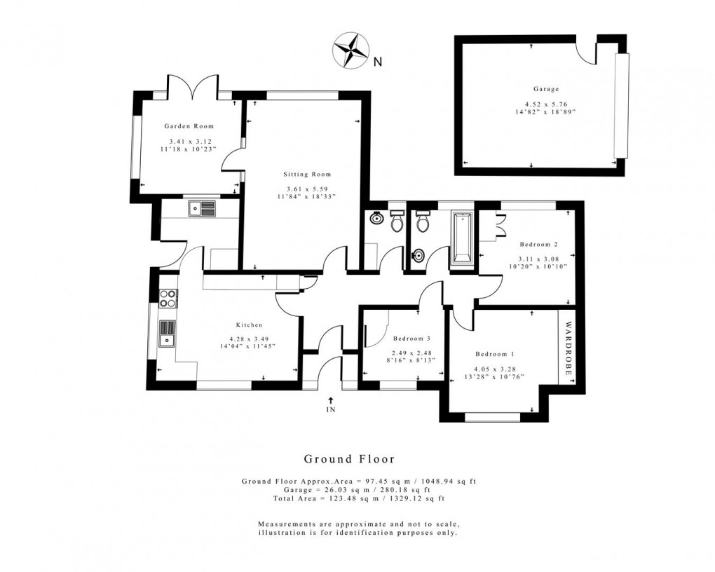 Floorplan for Glebelands, Vicarage Lane, Priors Marston