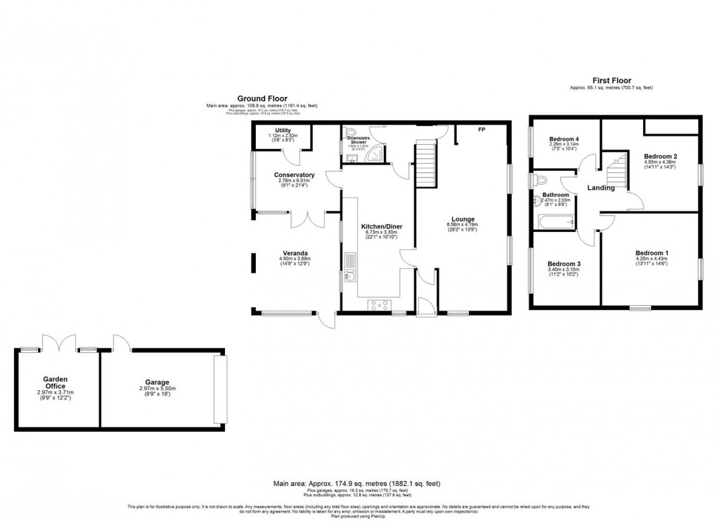 Floorplan for School Lane, Ladbroke, Southam