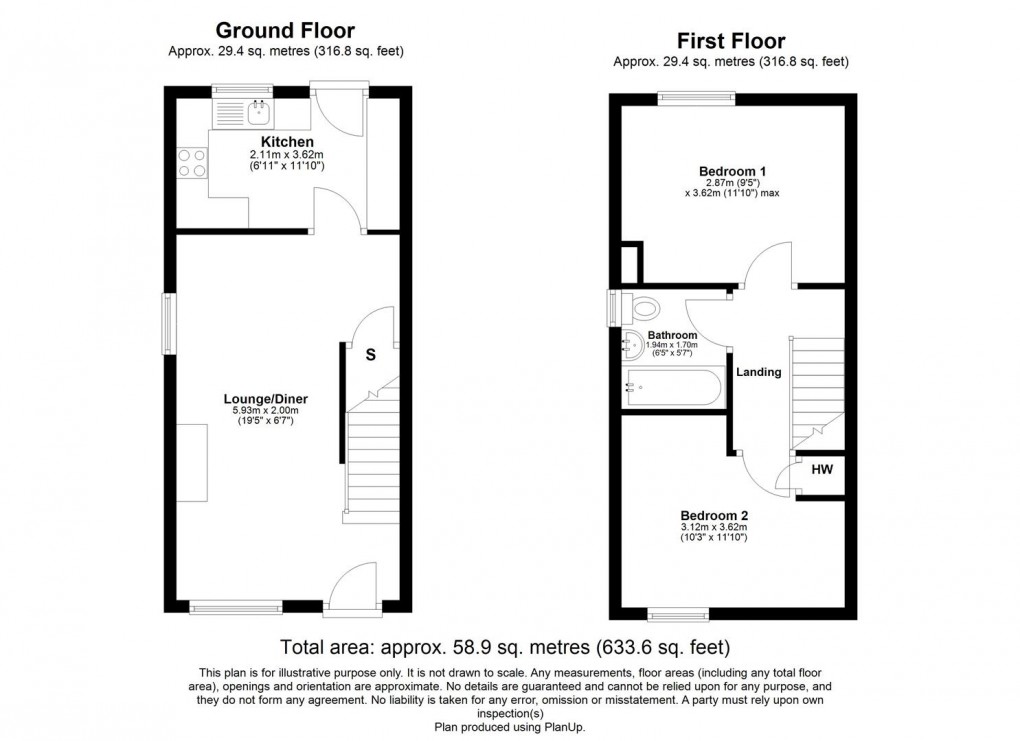 Floorplan for The Furrows, Southam