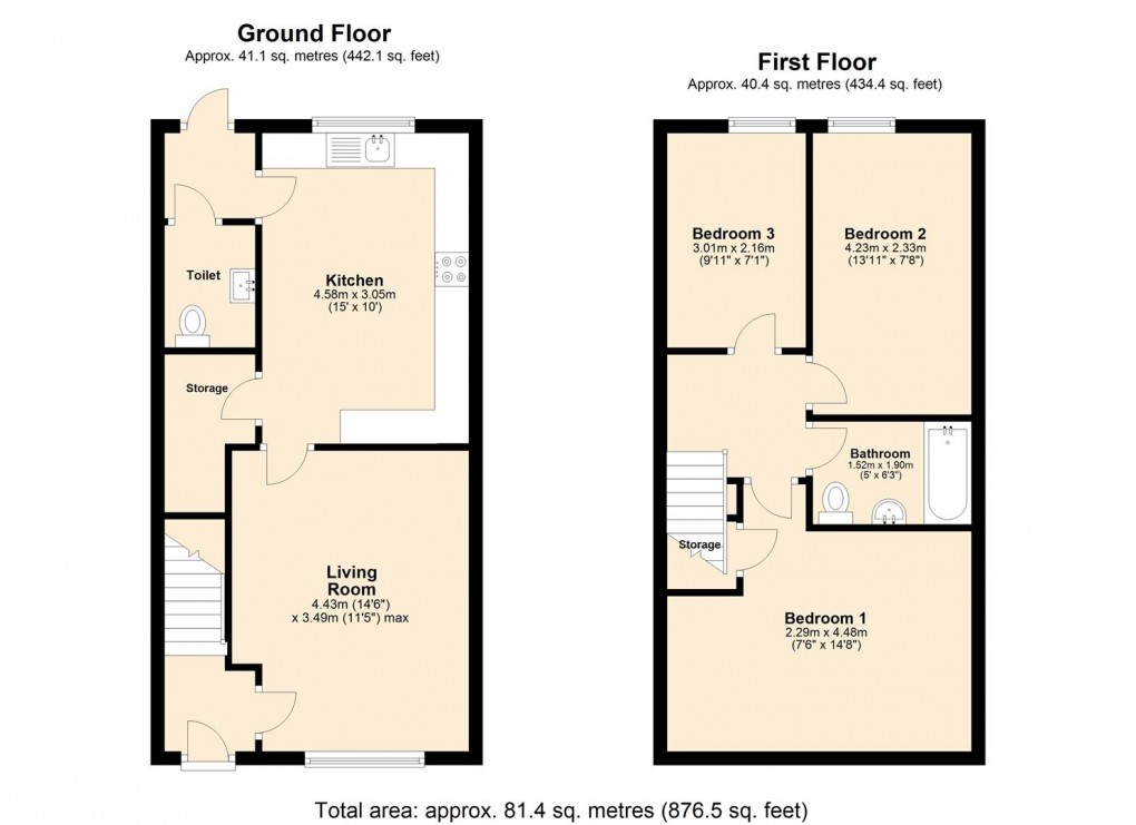 Floorplan for Meadow Drive, Long Itchington, Southam