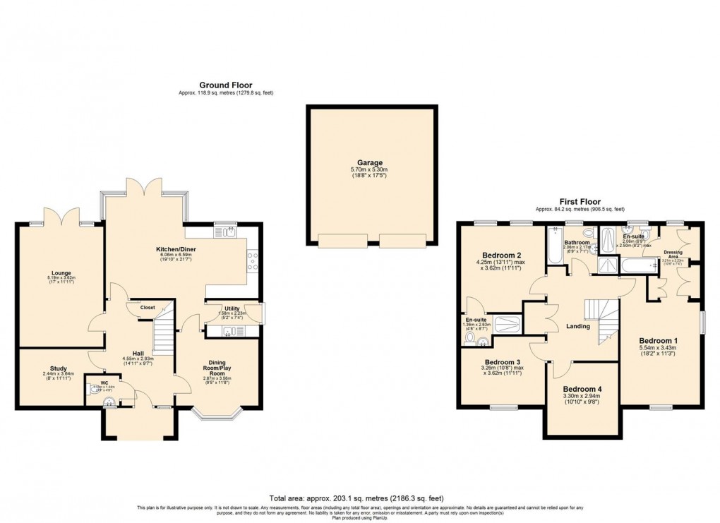 Floorplan for Barley Way, Long Itchington, Southam